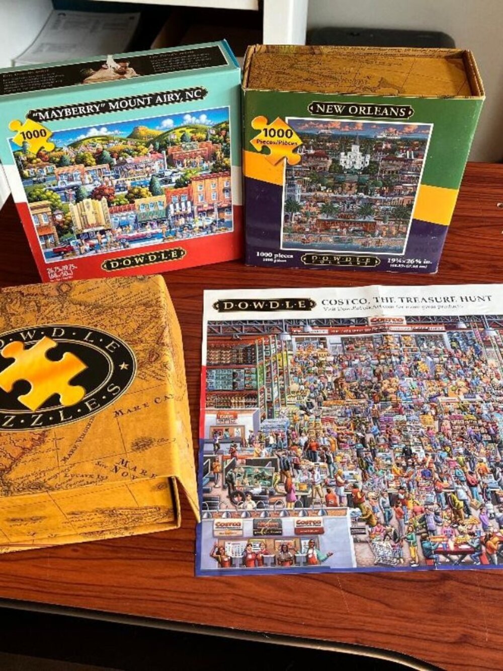 Lot 3 Dowdle Jigsaw Puzzles 500 1000 pc Costco New Orleans Mayberry Complete